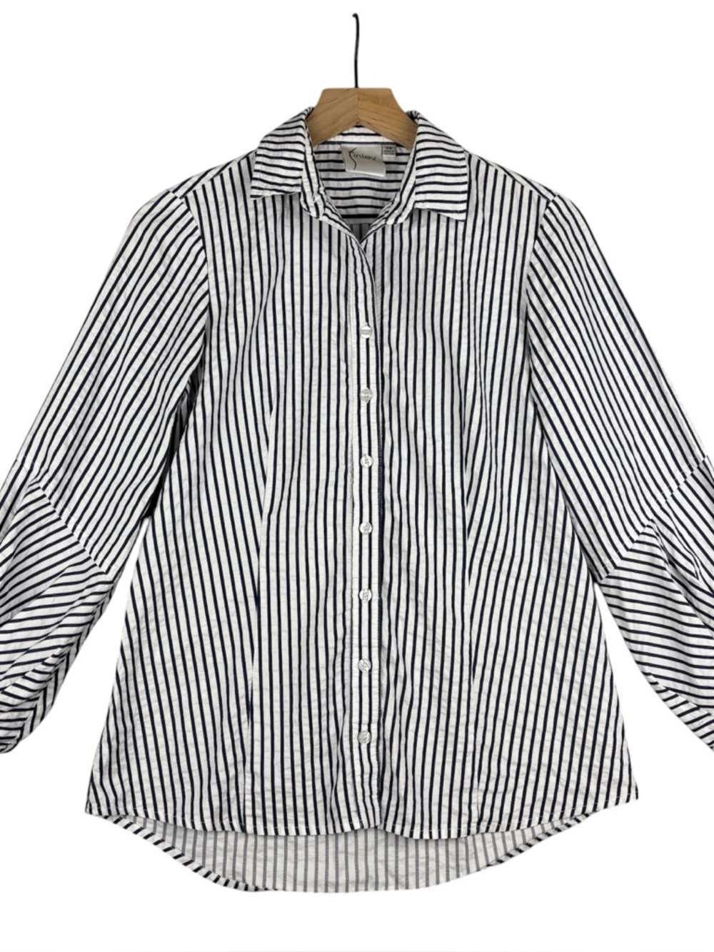 Finley Shirt Womens XS Blue White Spectator Techno Stripe